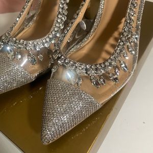 Silver Rhinestone Heels from Macys